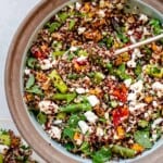Overhead view of Roasted Vegetable Quinoa Salad.