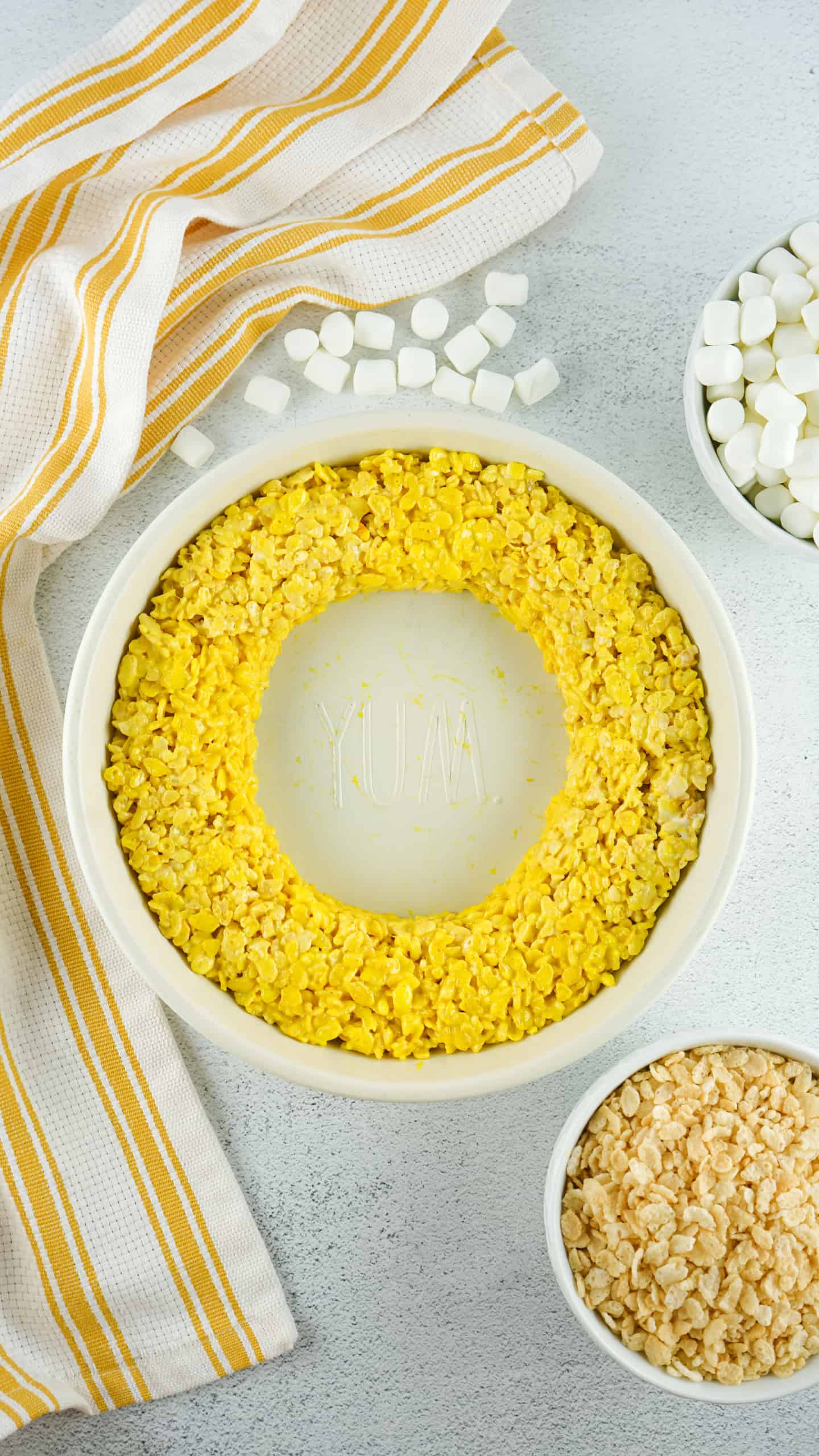 Yellow layer of candy corn.