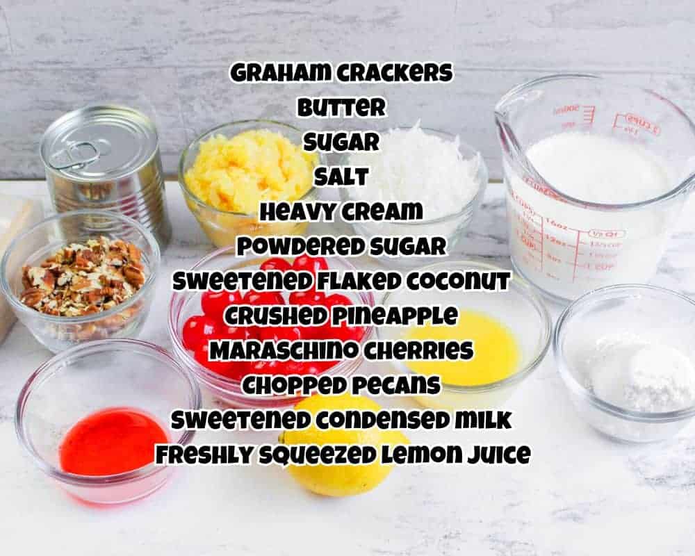 Millionaire Pie Ingredients.