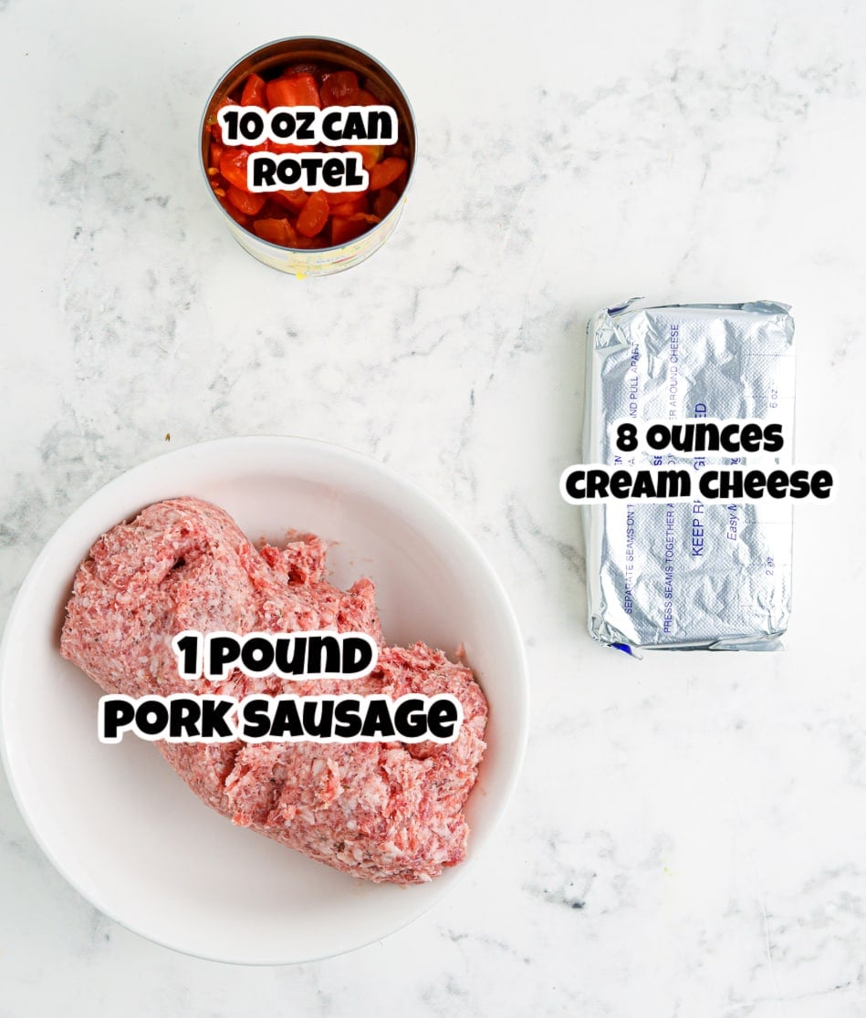 3-Ingredient Sausage Dip Ingredients.