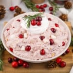 Dessert salad with cranberries.