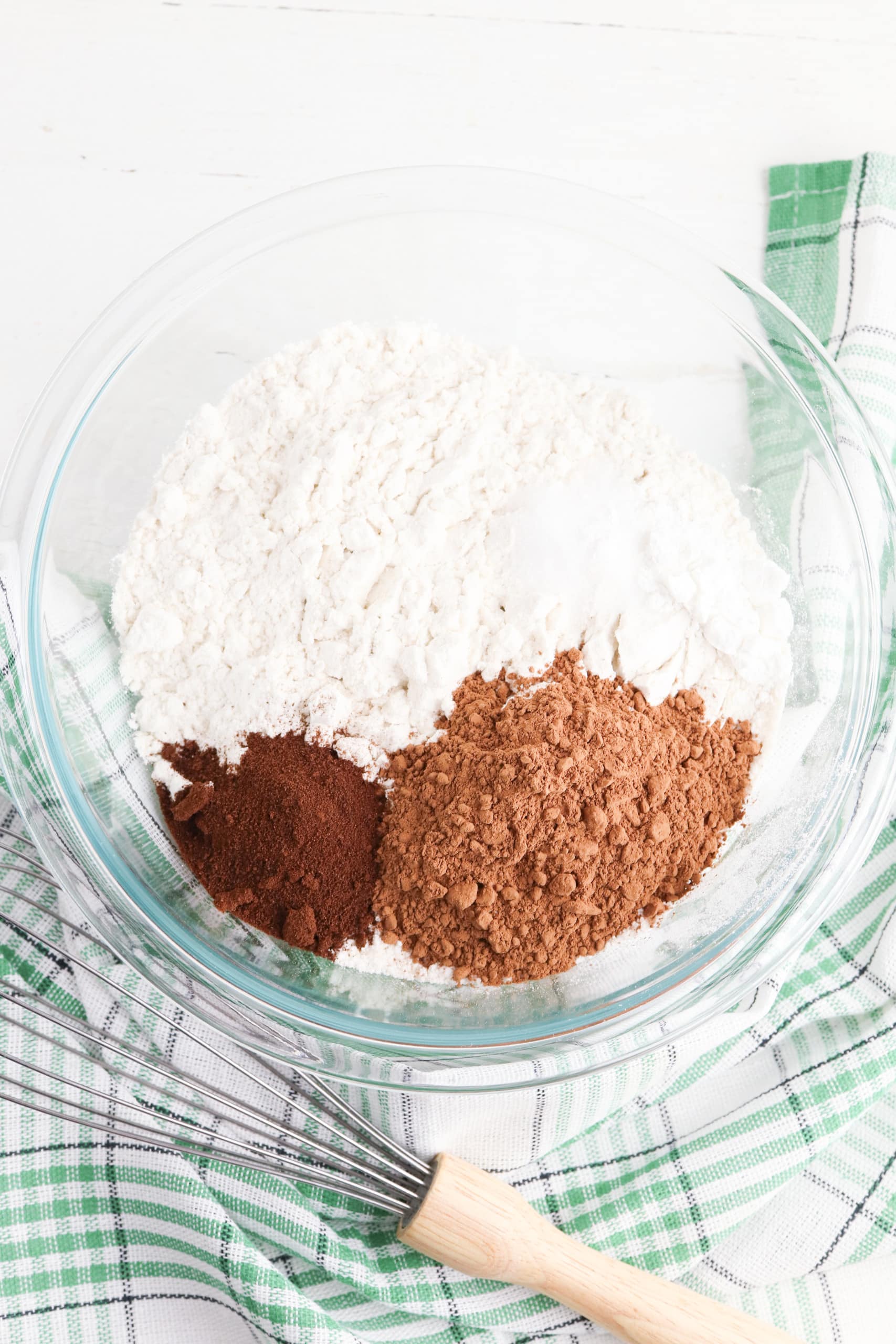 Mixing dry ingredients.