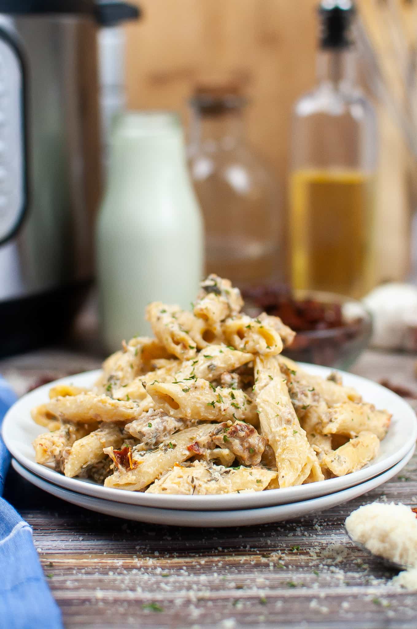 Instant Pot Sausage Penne Pasta.