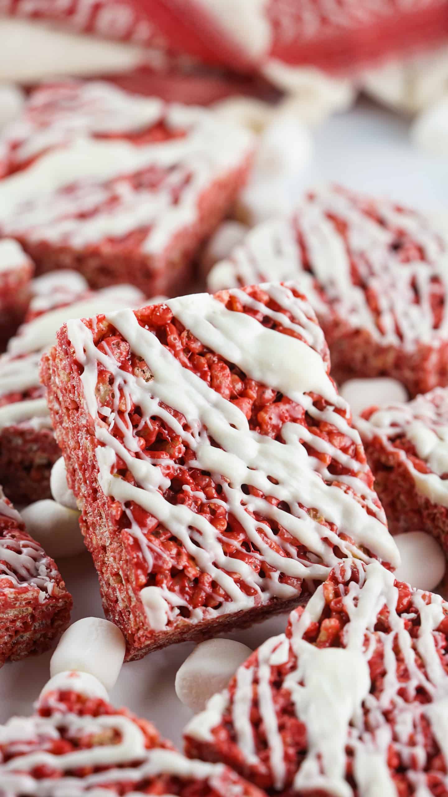 Rice Krispie Treats made with Red Velvet Cake Mix.