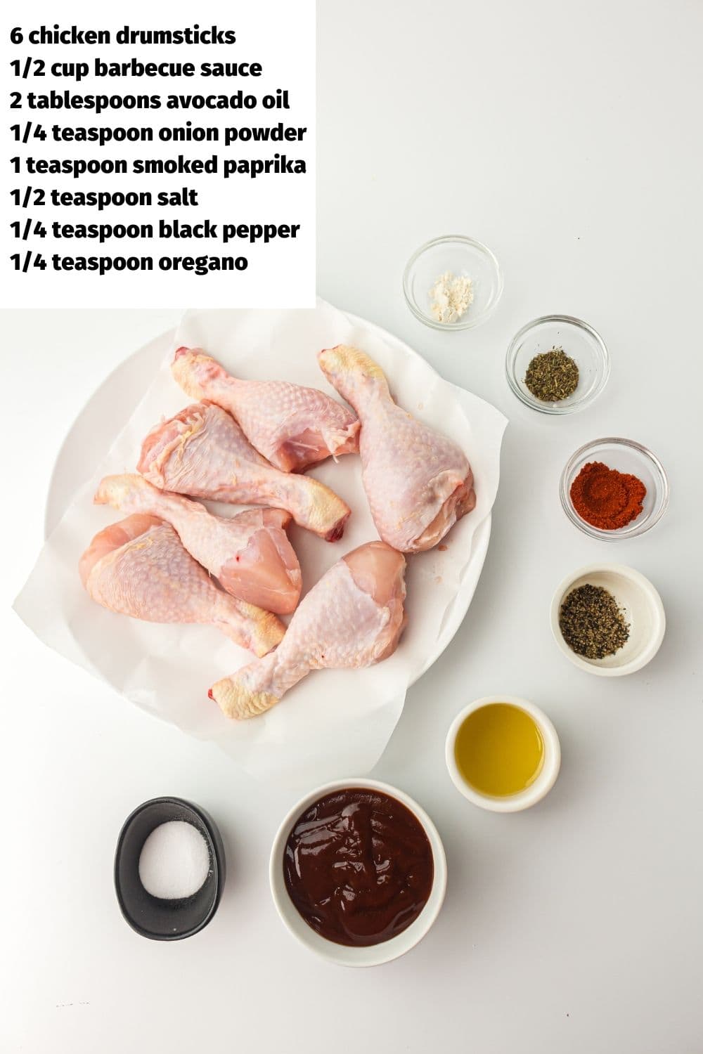 BBQ chicken Legs Ingredients.