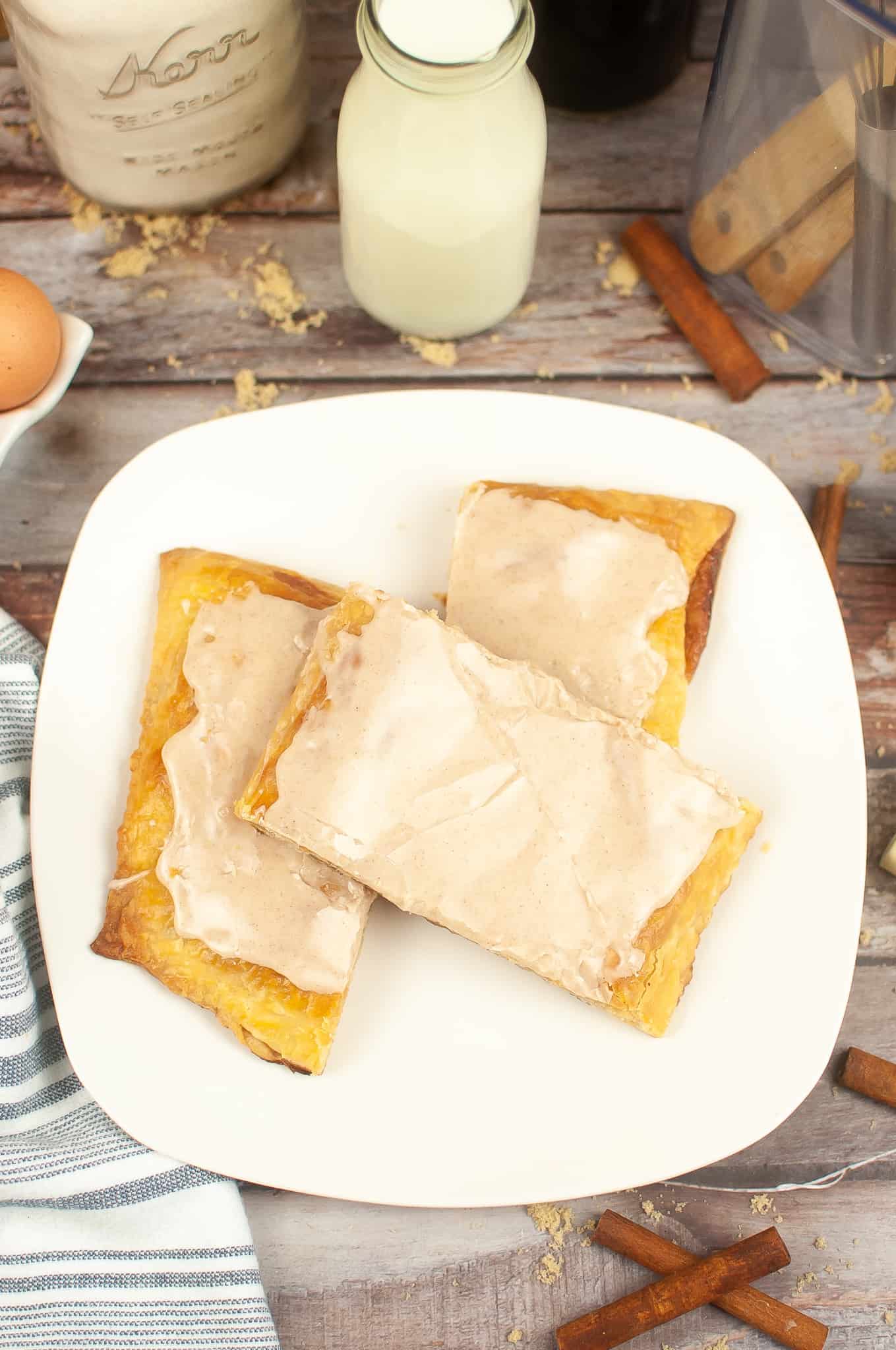 Overhead view of homemade cinnamon pop tartrs.
