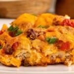 Closeup of taco bake.