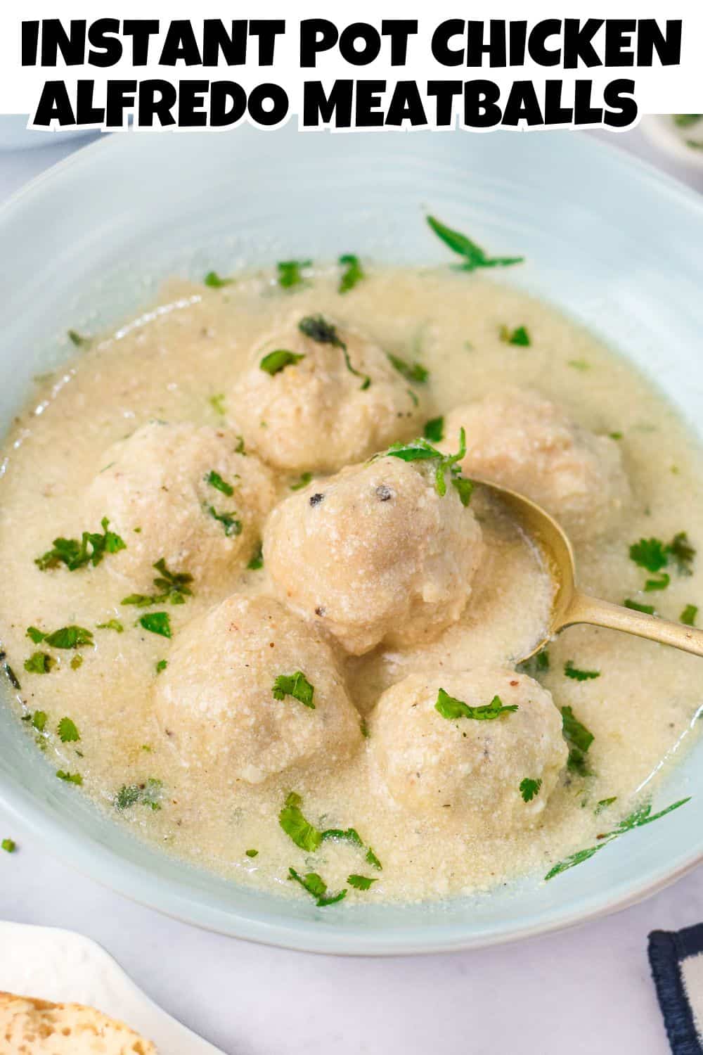 Instant Pot Chicken Alfredo Meatballs Pin.