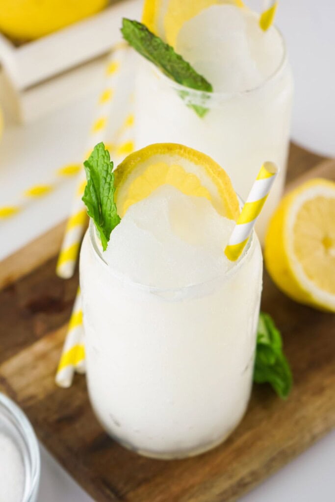 two lemonade slushies