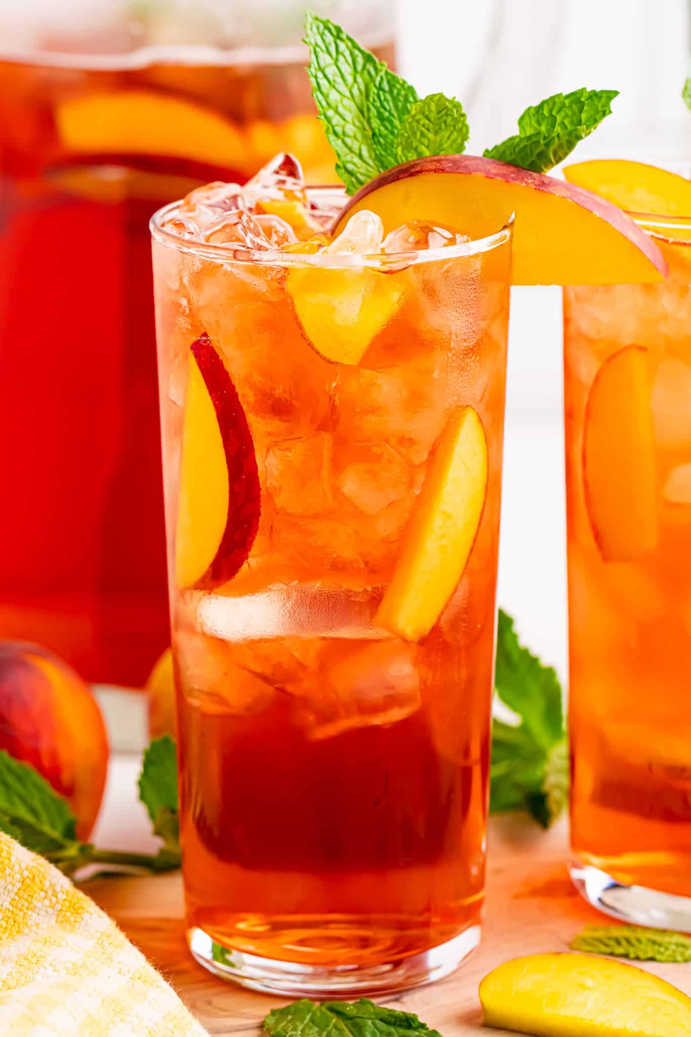 Sparkling Peach Ice Tea with Rum.