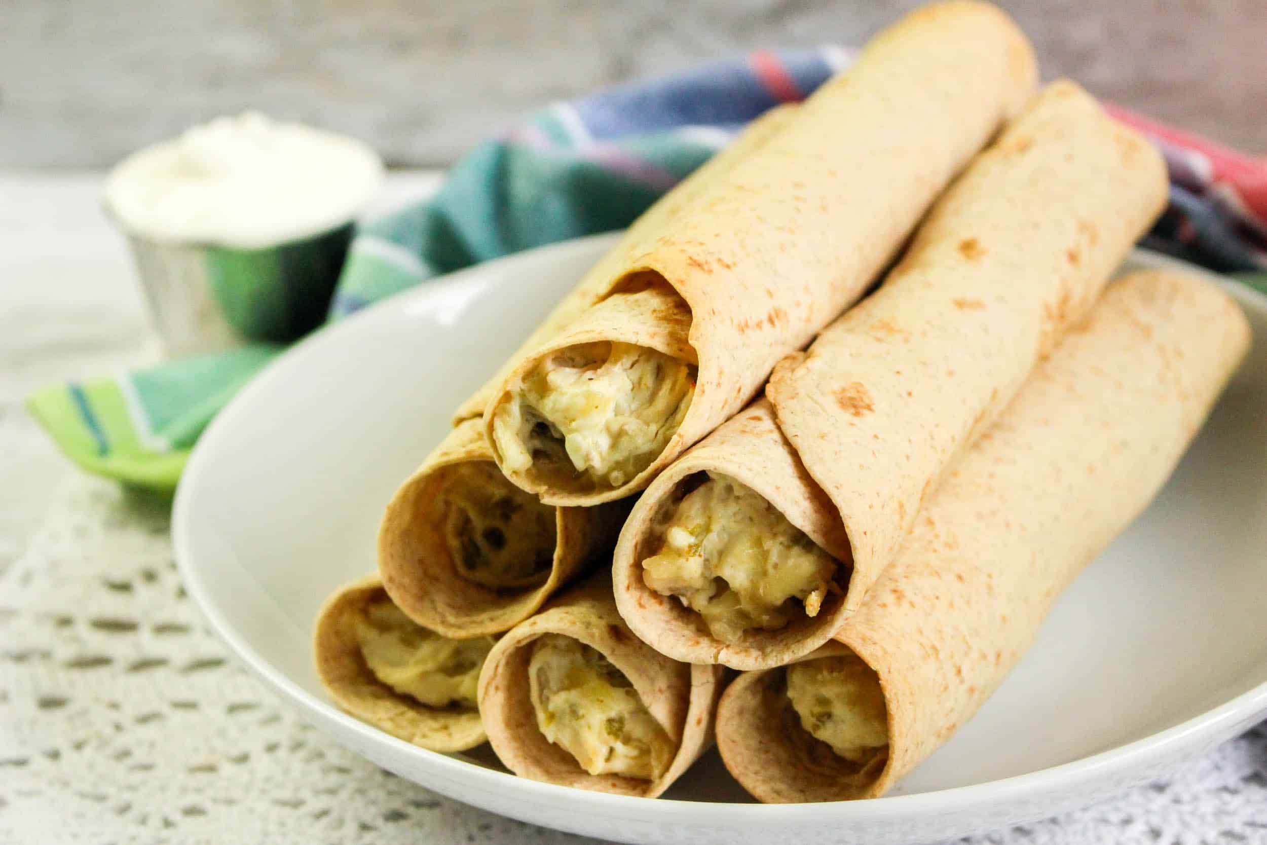 Air Fryer Chicken Jalapeño Poppers on a white plate.