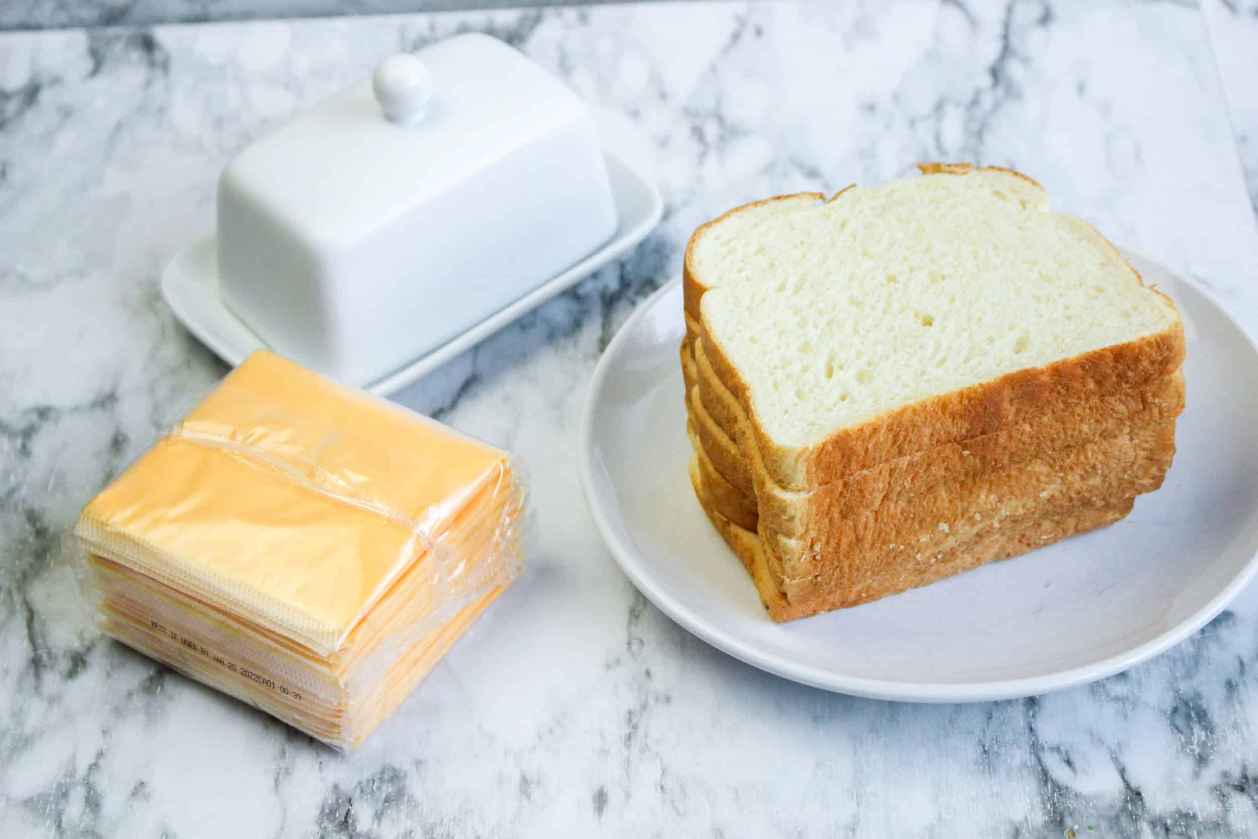 Air Fryer Grilled Cheese Ingredients.