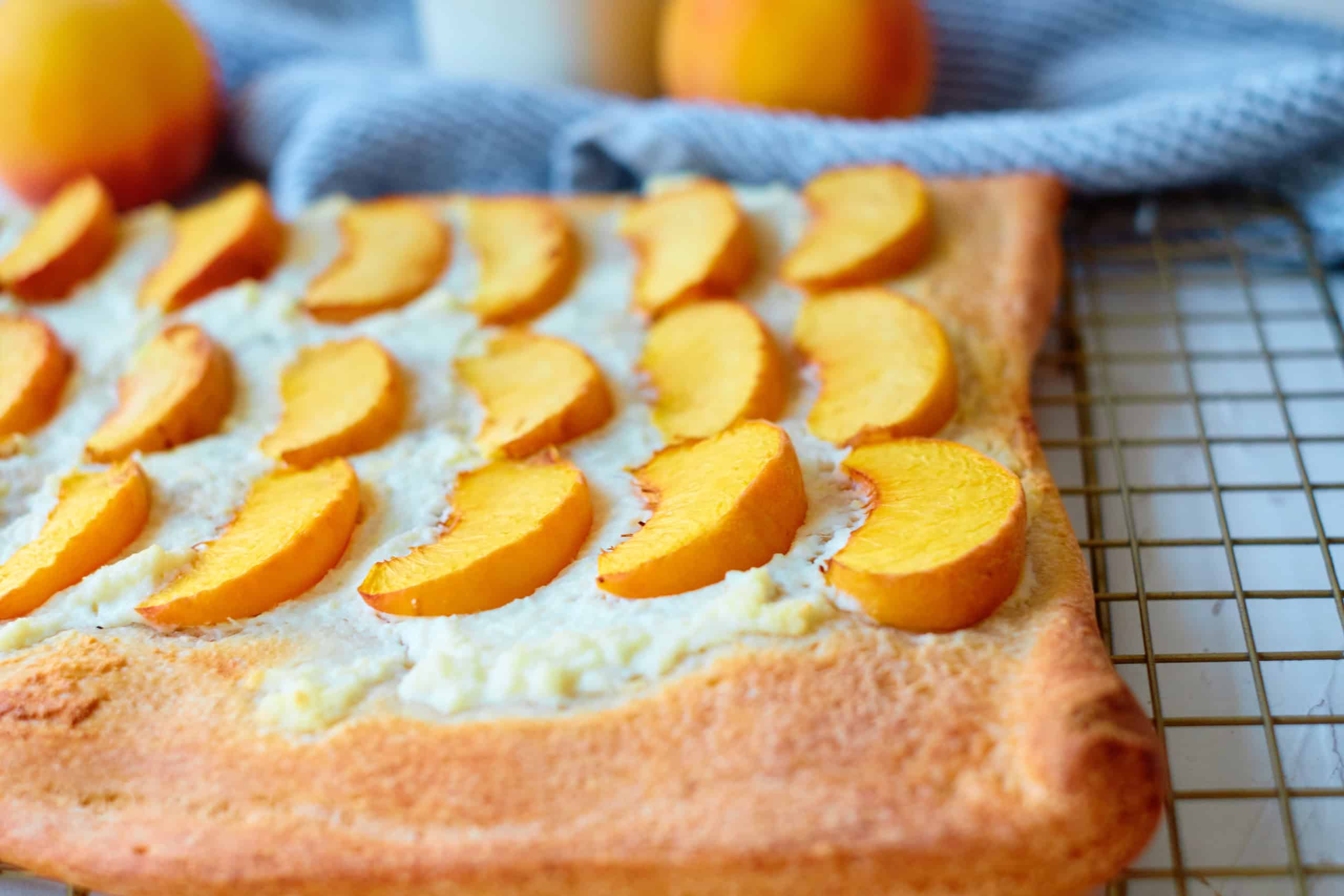 Peach Ricttoa Dessert Pizza.