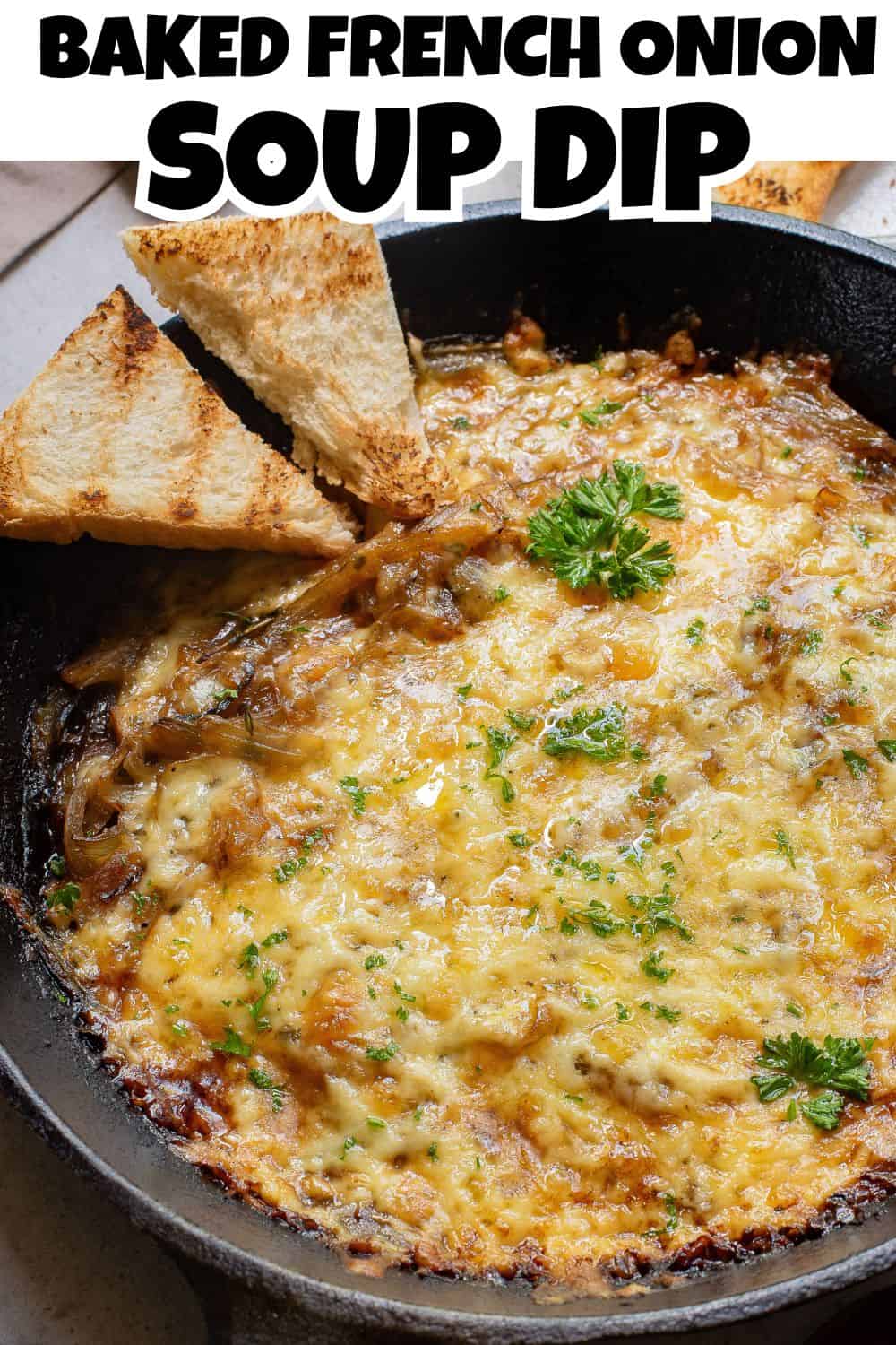 Baked French Onion Soup Dip Pin.