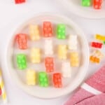 Overhead view of frozen gummy bears.