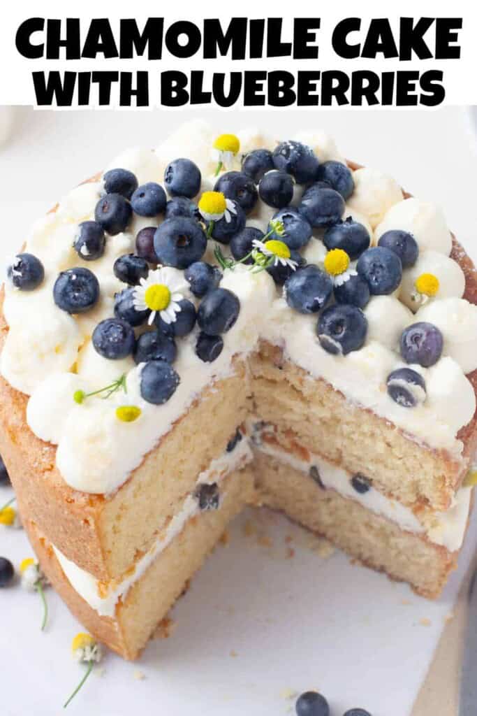 Chamomile Cake with Blueberries Pin.