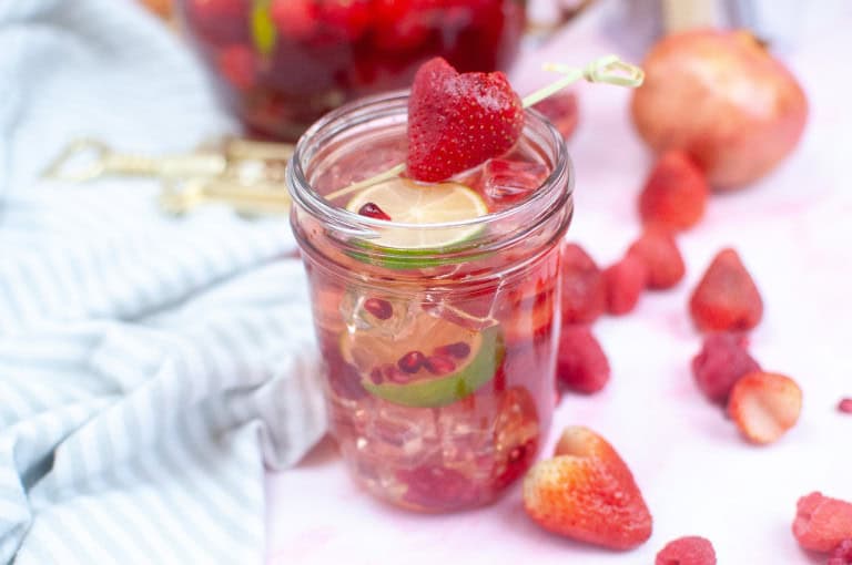 Glass of Valentine Sangria.
