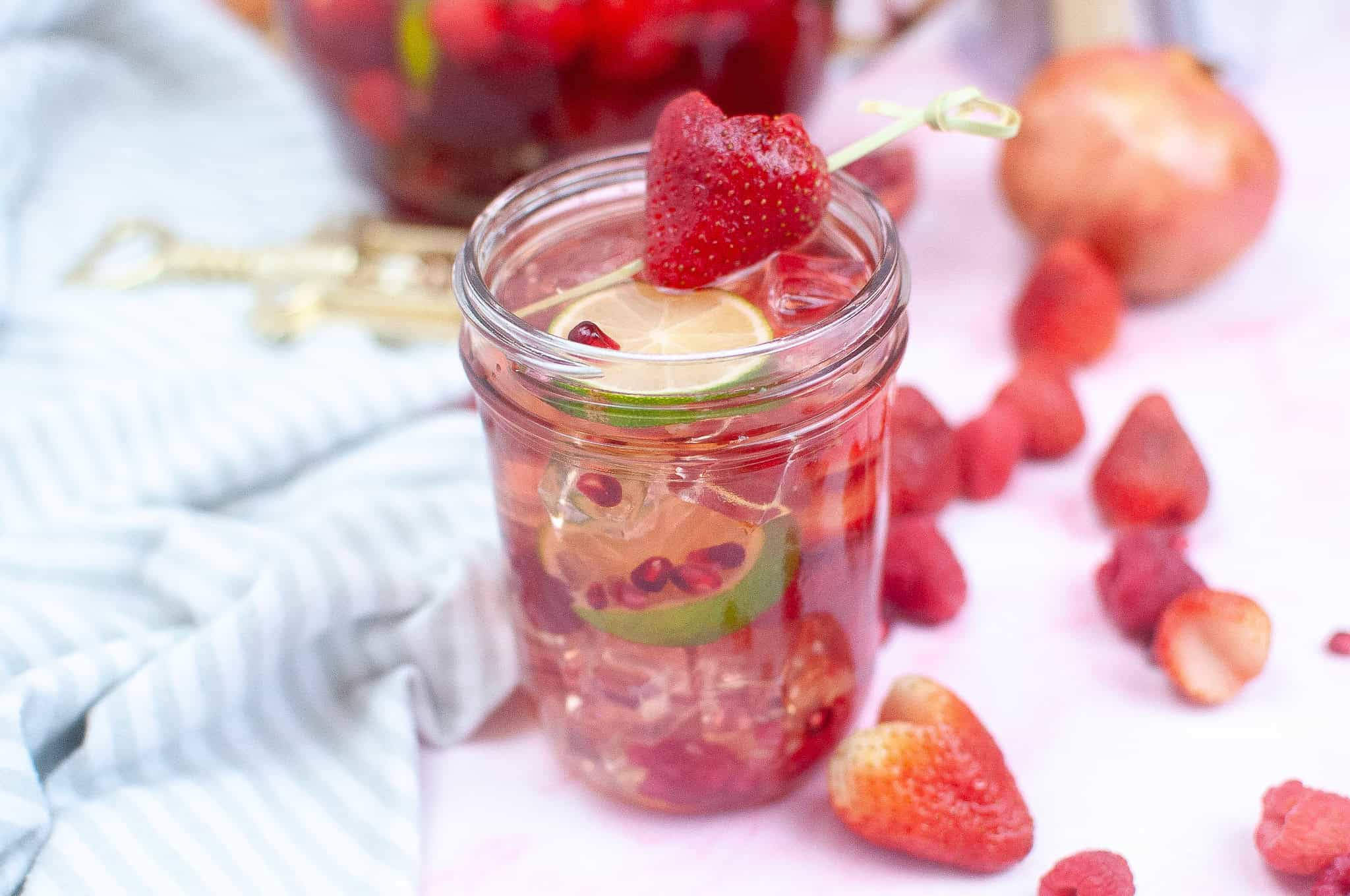 Glass of Valentine Sangria.