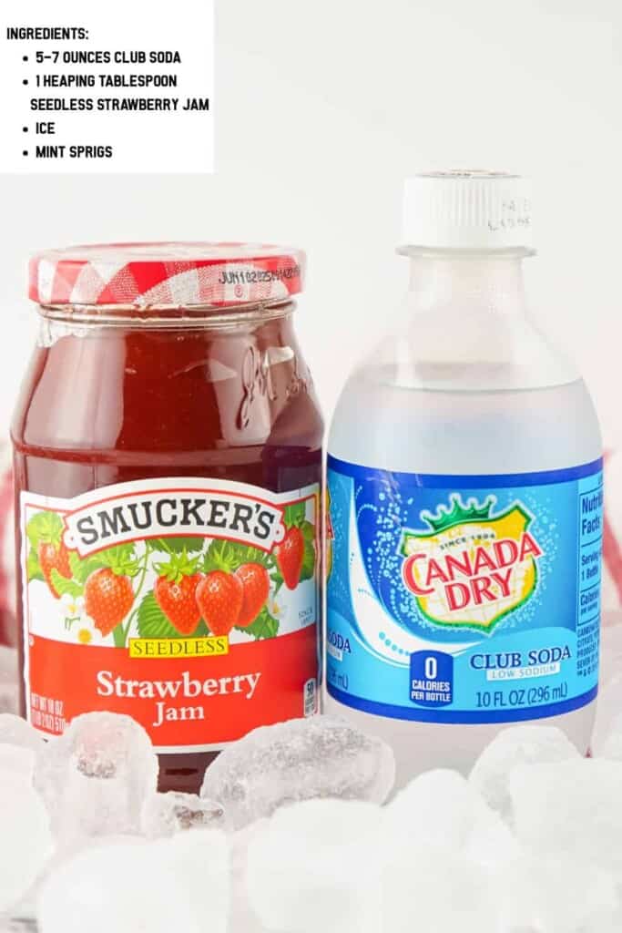 Strawberry Jam Seltzer Ingredients.