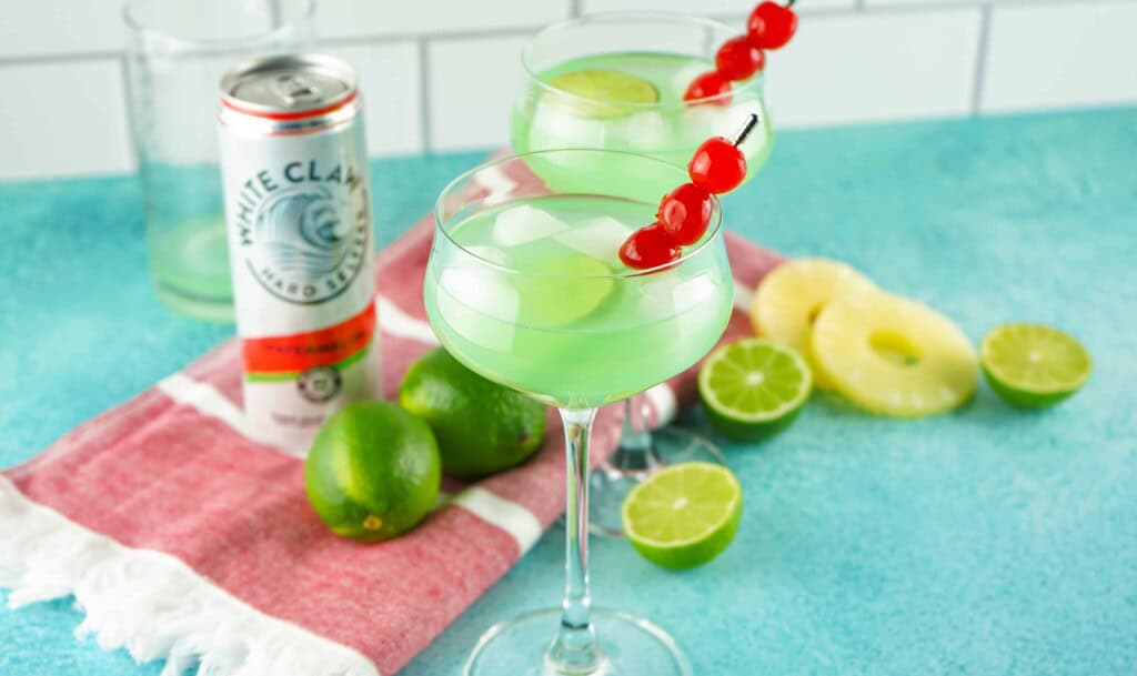 Headon view of Tipsy Mermaid Cocktail.