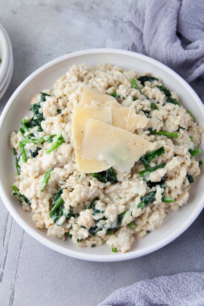 overhead view orzo pasta