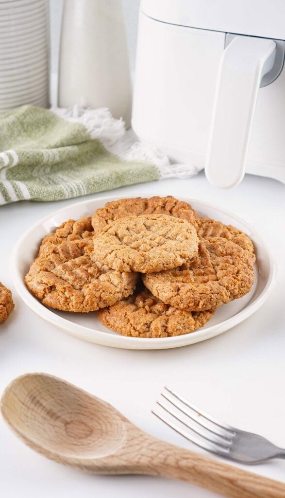 White Plate with Almond Butter Cookies.