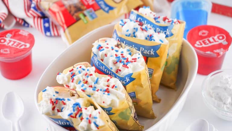 Walking red, white and blue pretzel salad.