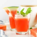 Glass of watermelon aqua Fresca.