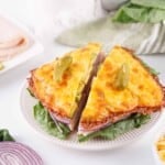 low carb pickle cheese bread sandwich.