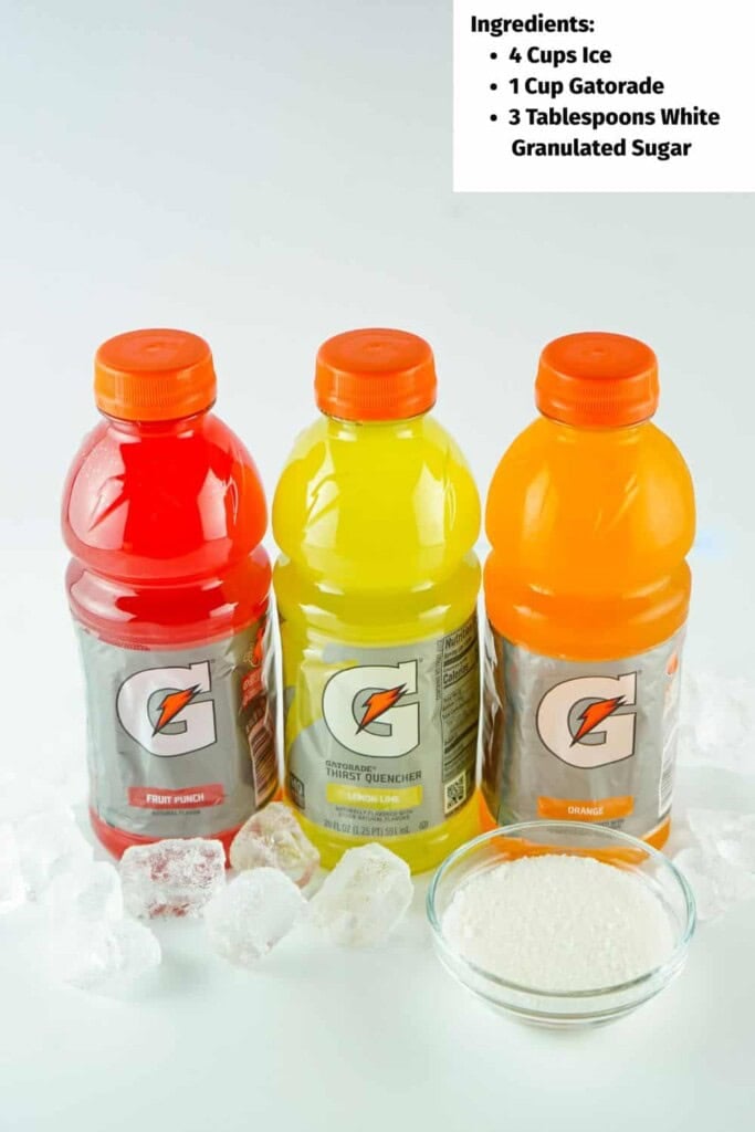 Ingredients for Gatorade Slushy.