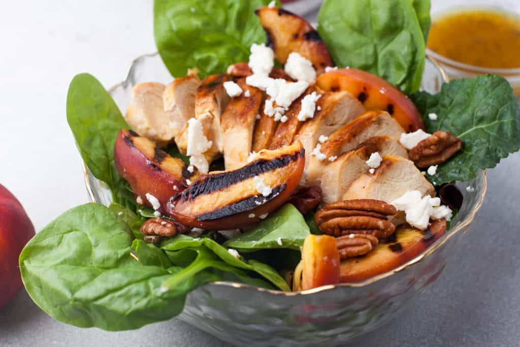 Grilled Peach, Chicken and Blueberry Salad.