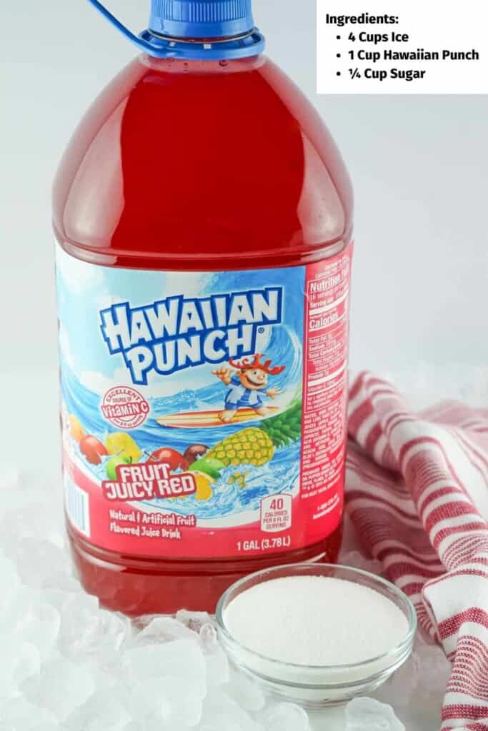 Hawaiian Punch Slushies Ingredients.