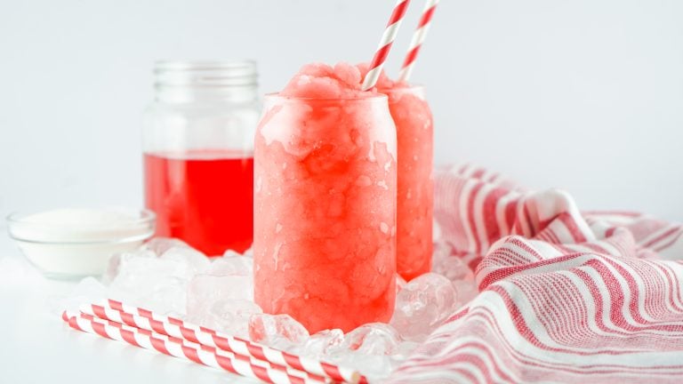 Head-on view of Hawaiian Punch Slushies.