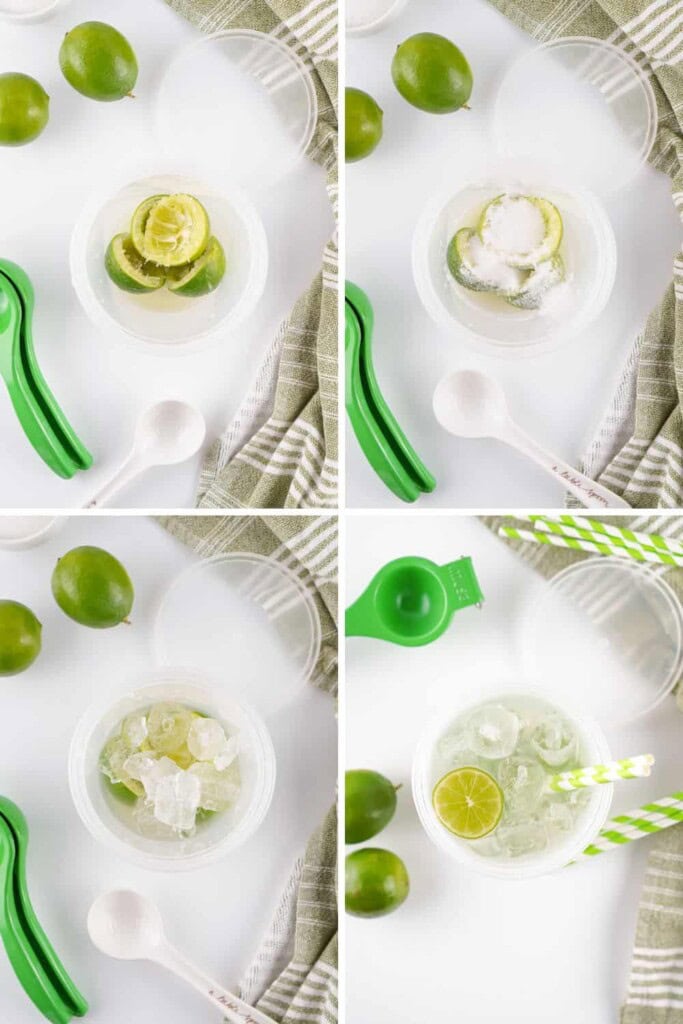 Overhead view of steps for limeade.