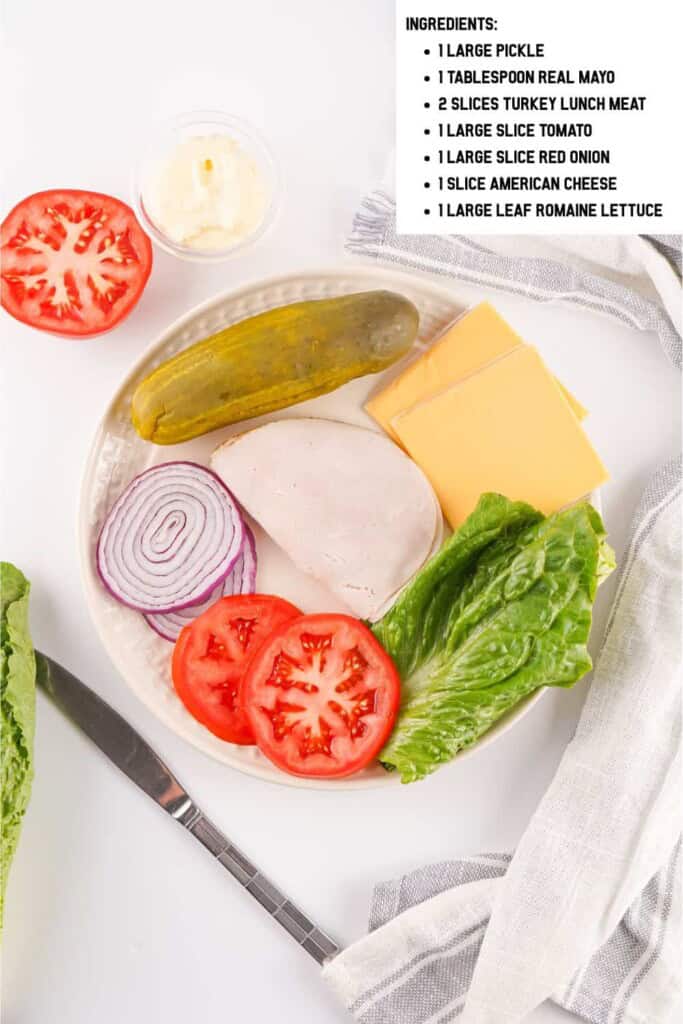 Overhead view of Picklewich Ingredients.