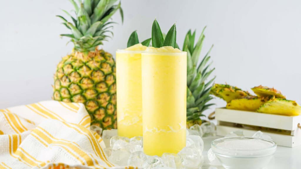 Two Frozen Pineapple Agua Frescos.