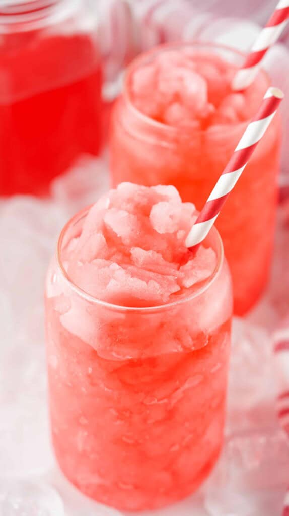 Two Hawaiian Punch Slushies.