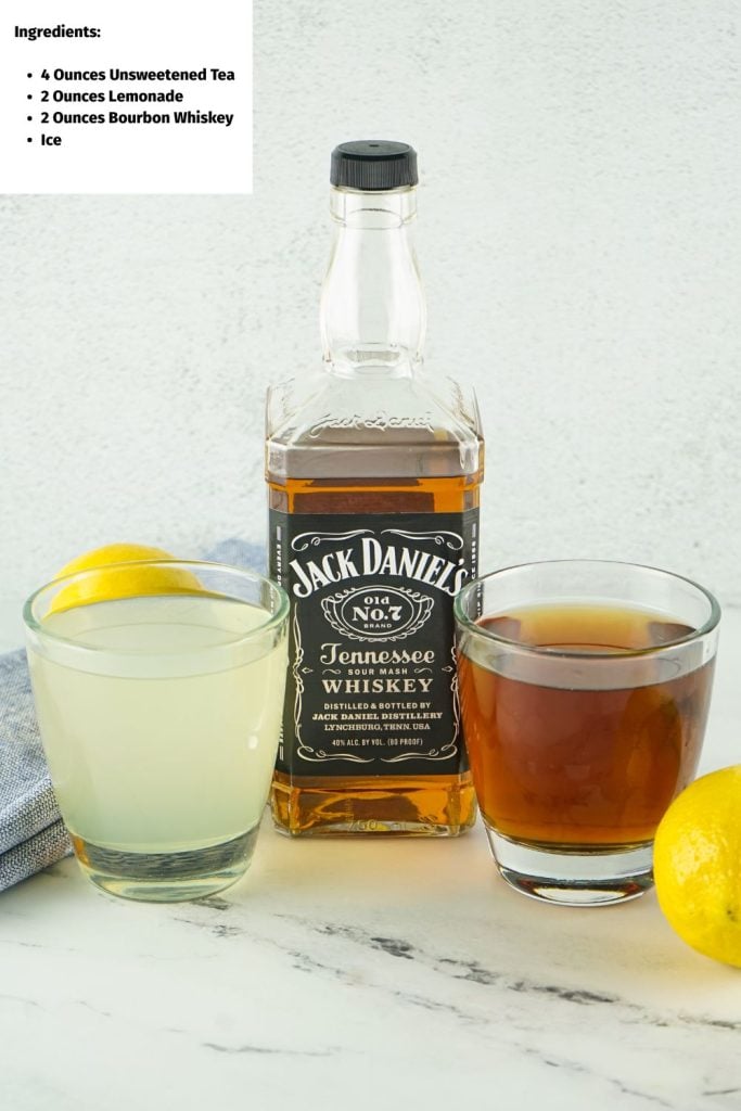 Head-on view of Arnold Palmer Drink Ingredients.