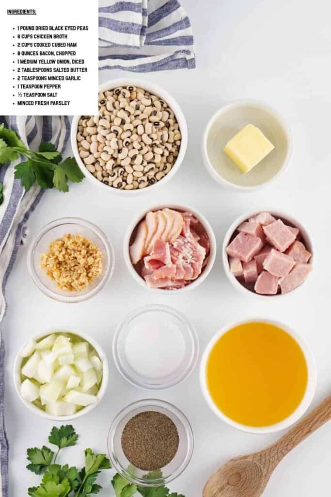 Instant Pot Black Eyed Peas Ingredients.