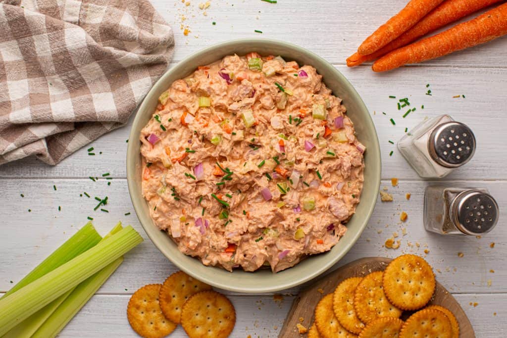 Overhead view of Buffalo Tuna Salad.