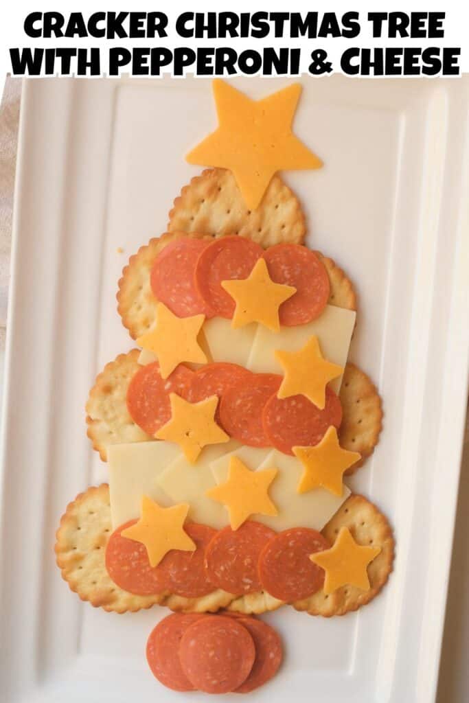 Cracker Christmas Tree with Pepperoni and Cheese Pin.