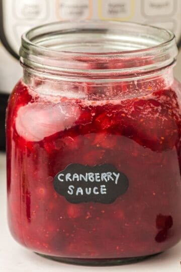 Cranberry sauce in a jar.