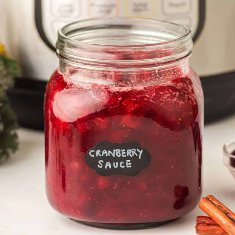 Cranberry sauce in a jar.