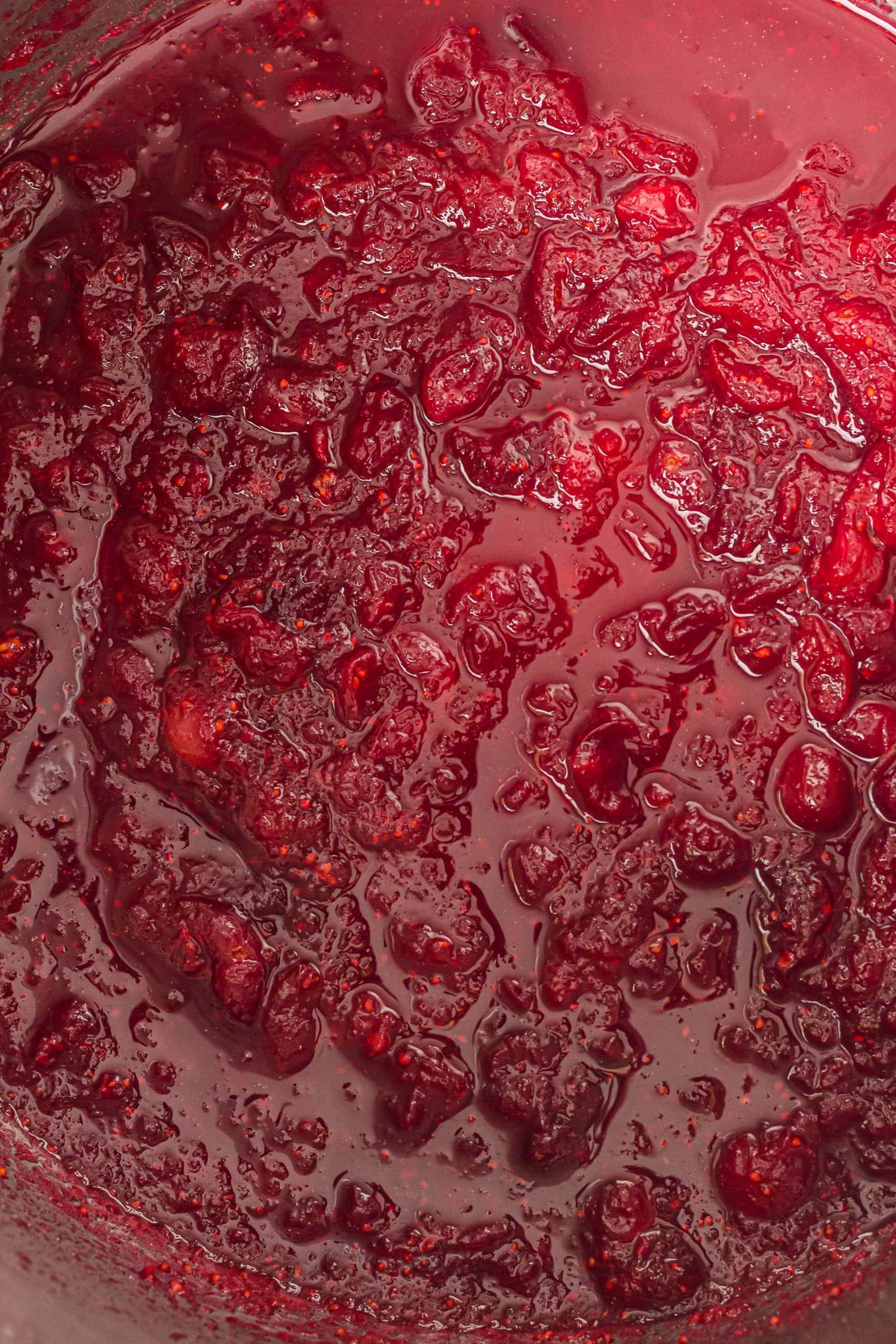 Cranberry sauce cooked in Instant Pot.