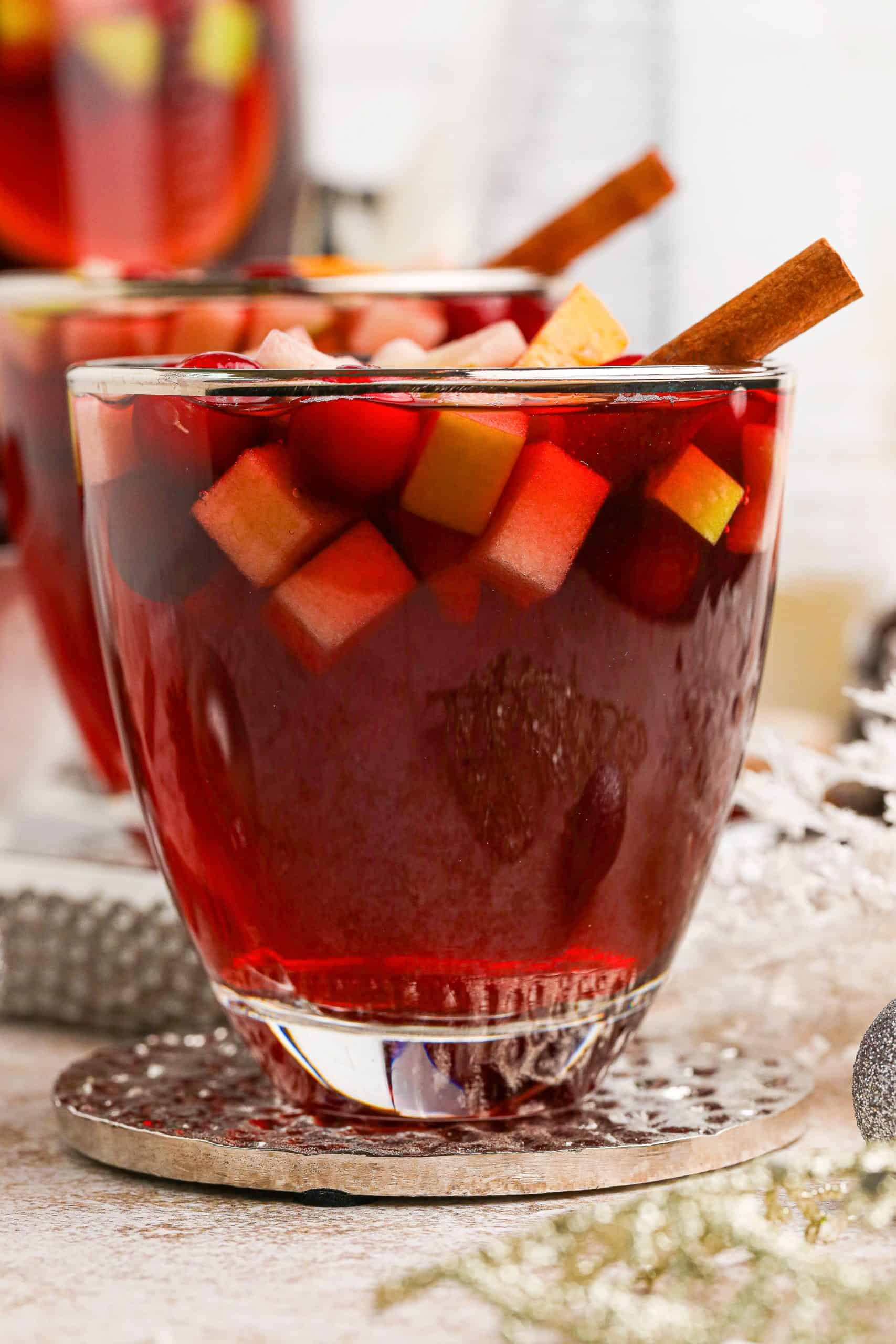 Thanksgiving punch in a glass.