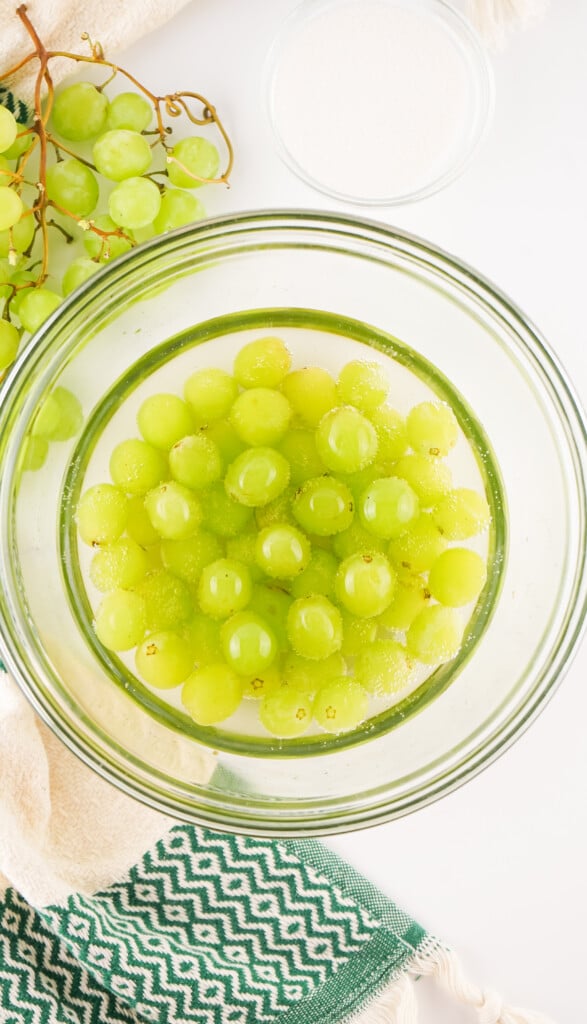 Grapes soaked in champagne.