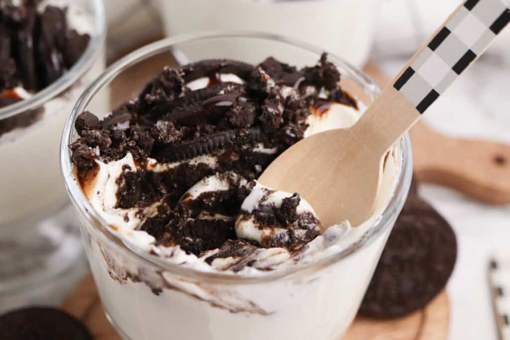 Oreo Cheesecake closeup.