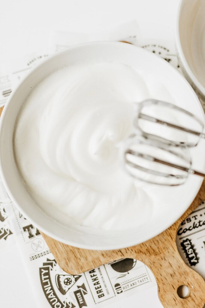 Whipped egg whites.