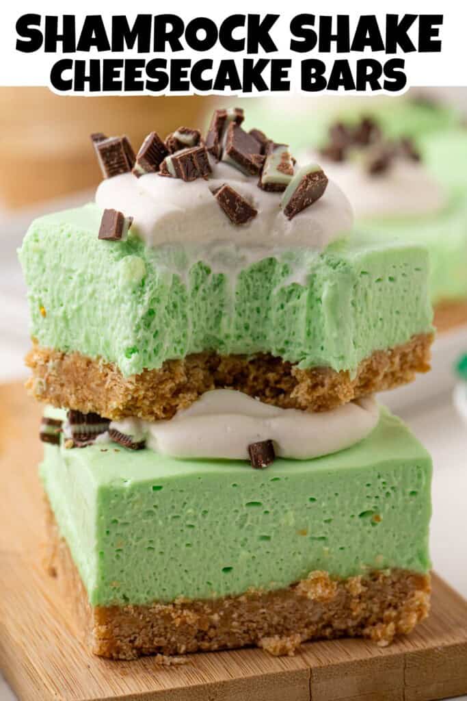 Shamrock Shake Cheesecake Bars Pin.