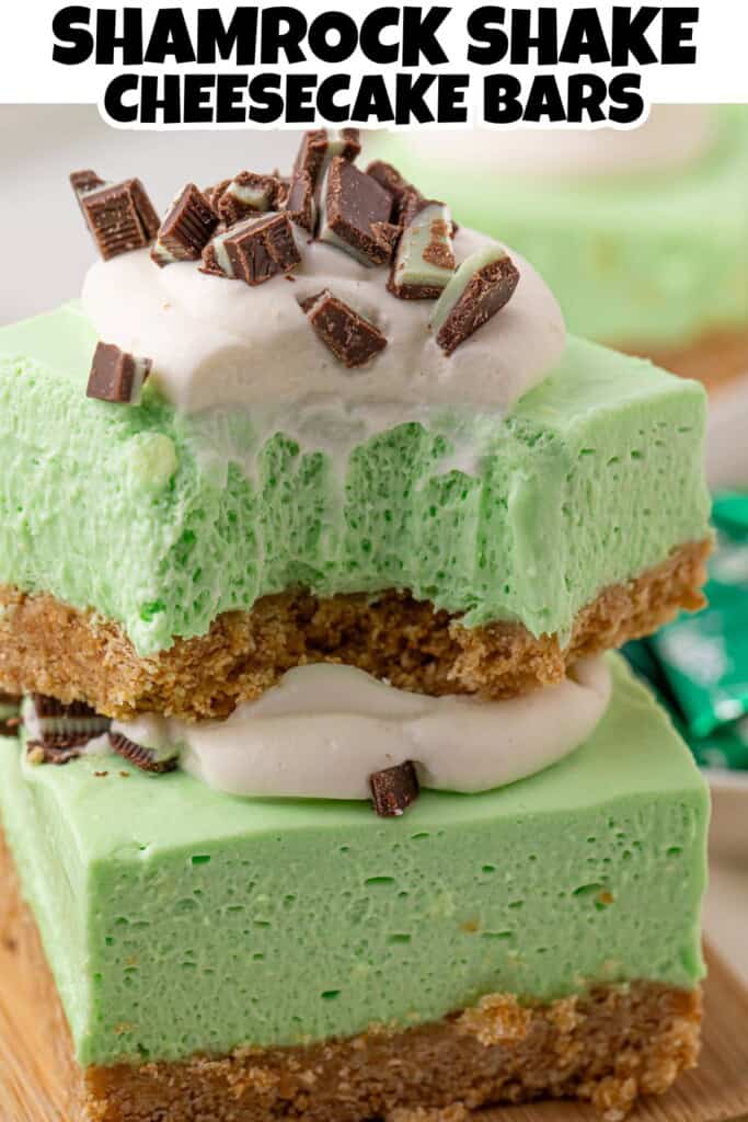Shamrock Shake Cheesecake Bars Pin.